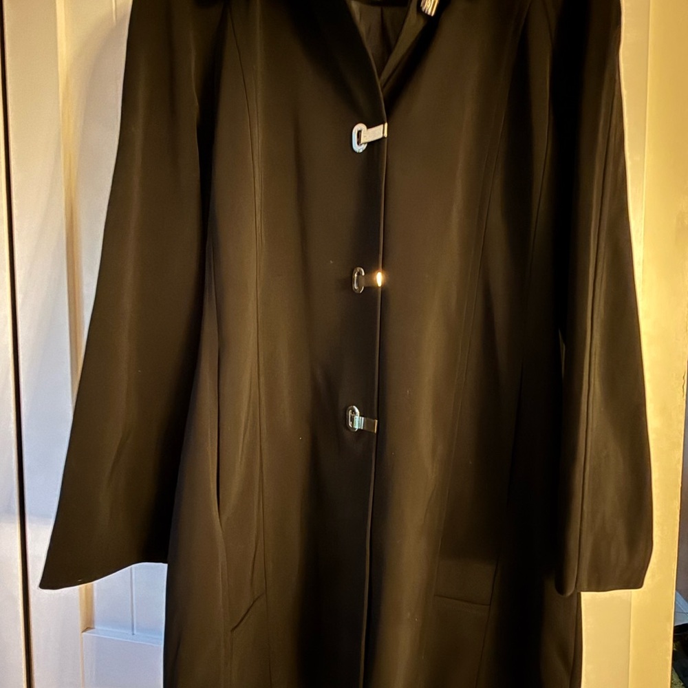 London Fog Black Trench Rain Coat